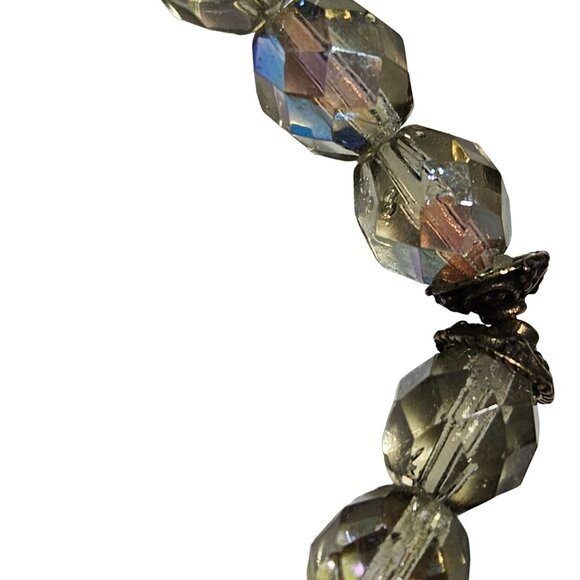 Elegant Faceted Crystal Beaded Stretch Bracelet AB Finish Fashion Jewelry Women - Picture 2 of 3